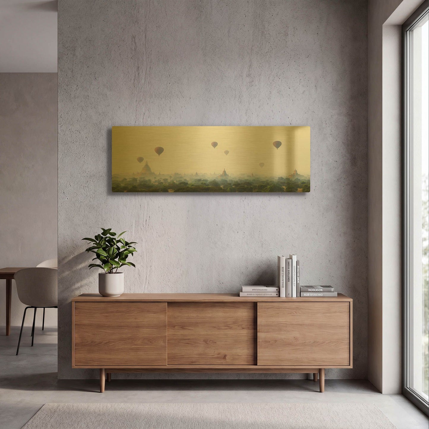 'Sunrise at Bagan' By Andy Mumford Gold Metal Wall Art