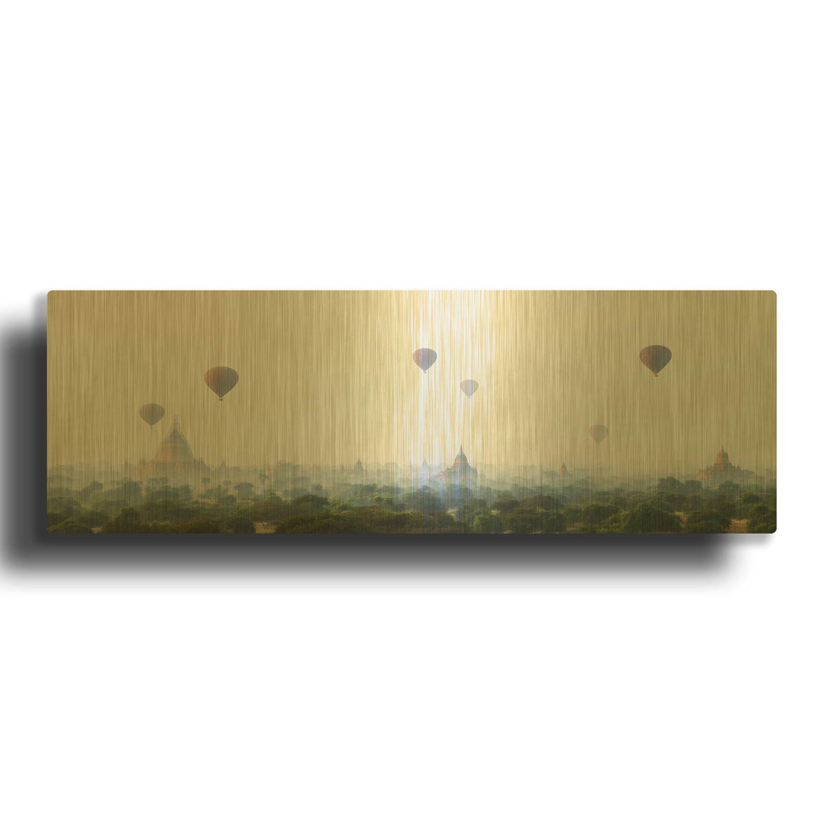 'Sunrise at Bagan' By Andy Mumford Gold Metal Wall Art