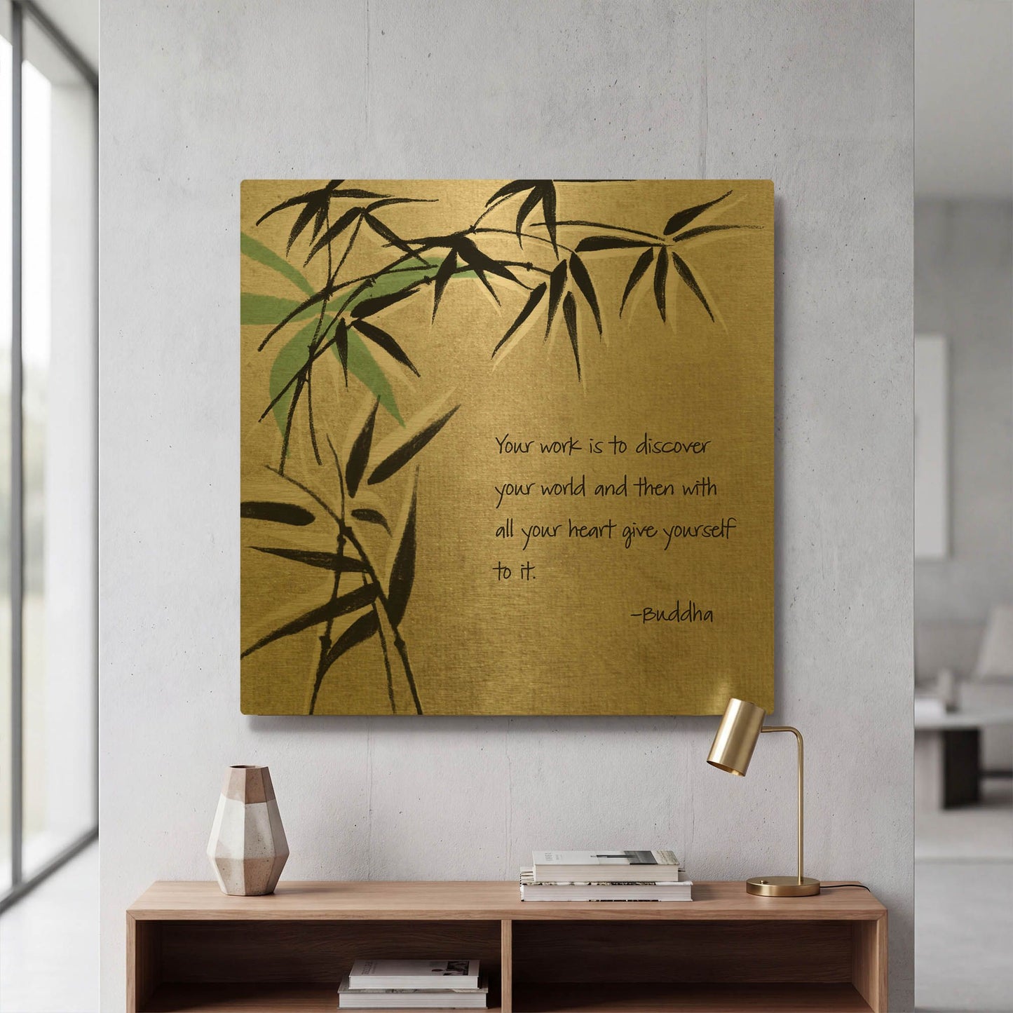 'Discover' By Linda Woods Gold Metal Wall Art