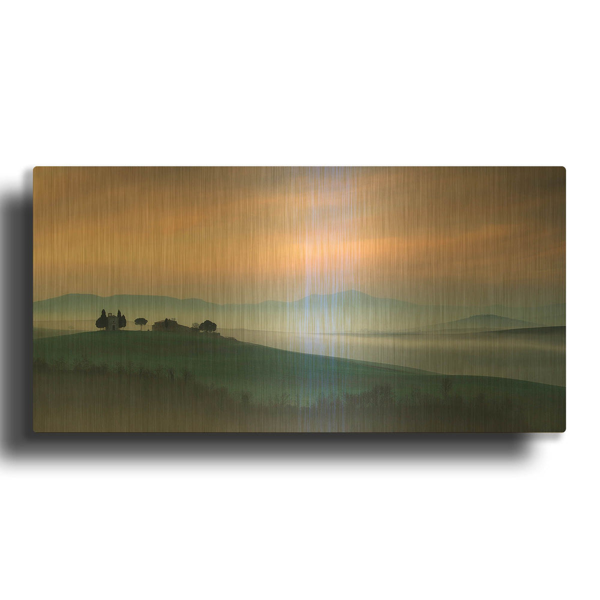 'Capella di Vitaleta at Dawn Tuscany I' By Andy Mumford Gold Metal Wall Art