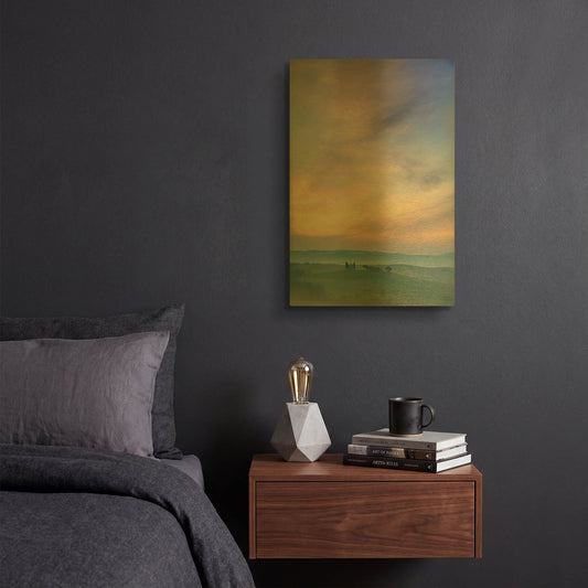 'Capella di Vitaleta at Dawn Tuscany II' By Andy Mumford Gold Metal Wall Art