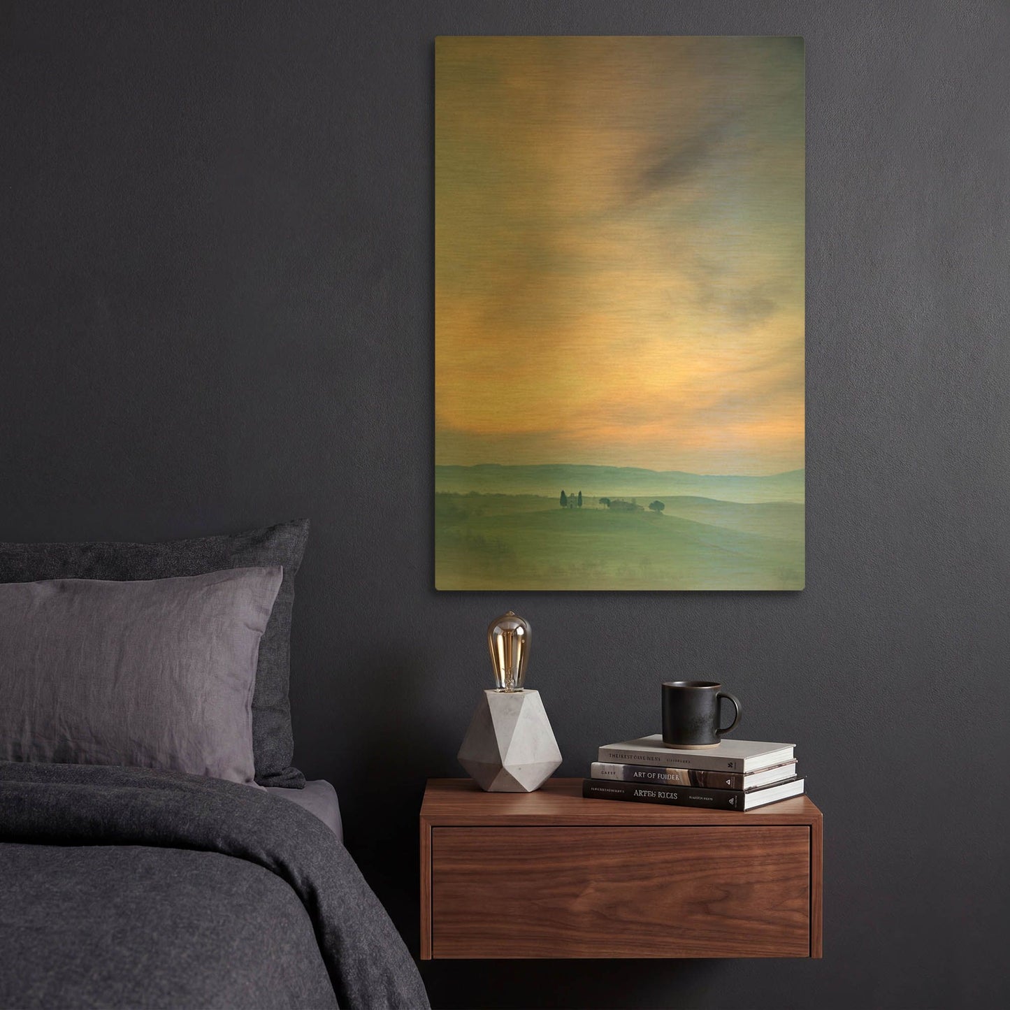 'Capella di Vitaleta at Dawn Tuscany II' By Andy Mumford Gold Metal Wall Art