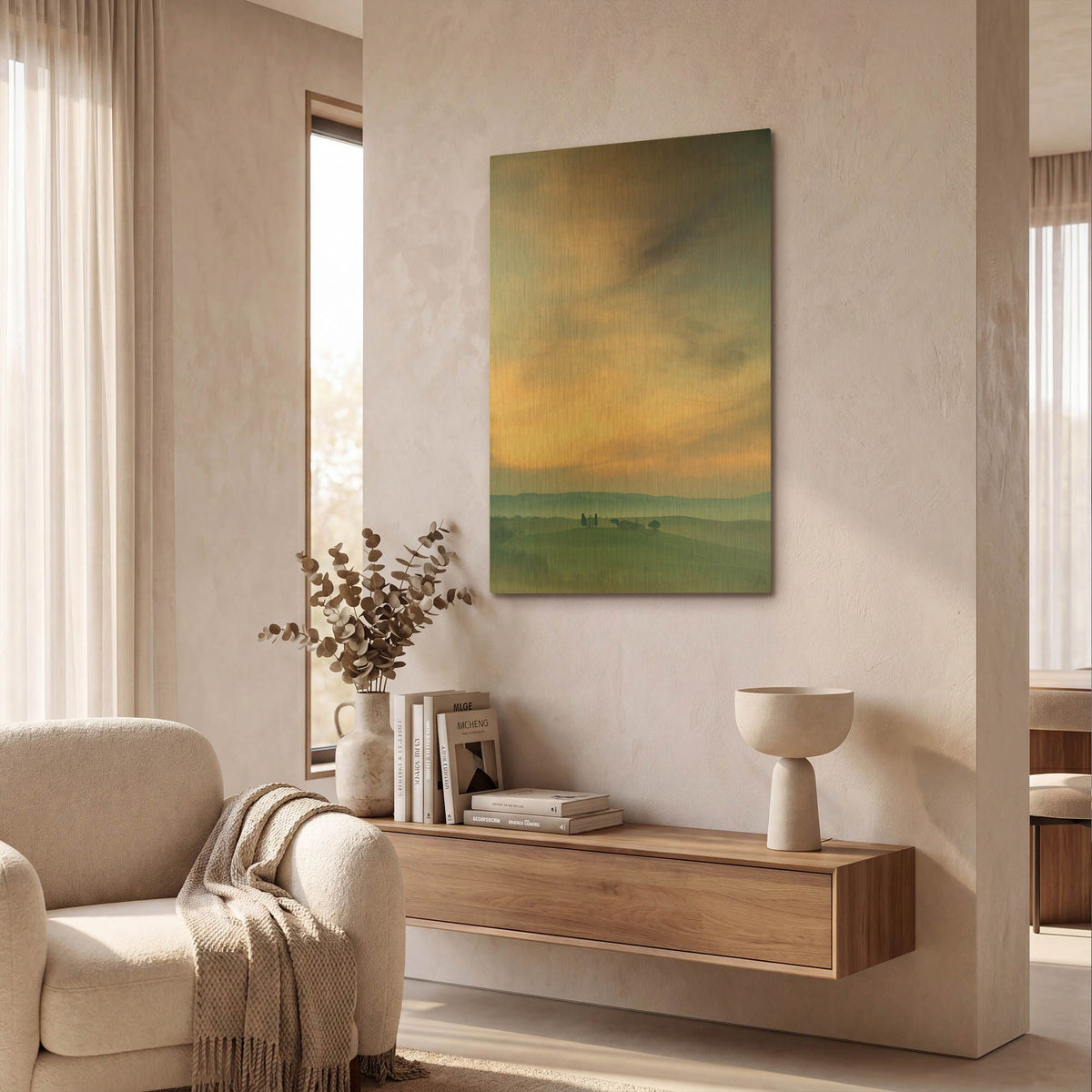 'Capella di Vitaleta at Dawn Tuscany II' By Andy Mumford Gold Metal Wall Art