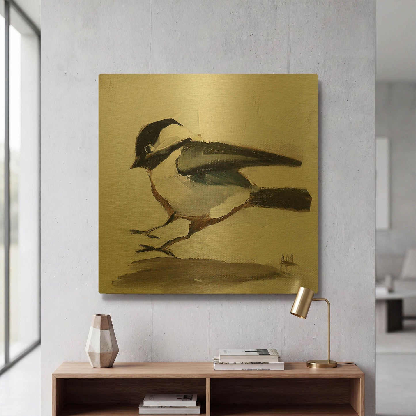 'Coming In For A Landing' By Angela Missman Gold Metal Wall Art