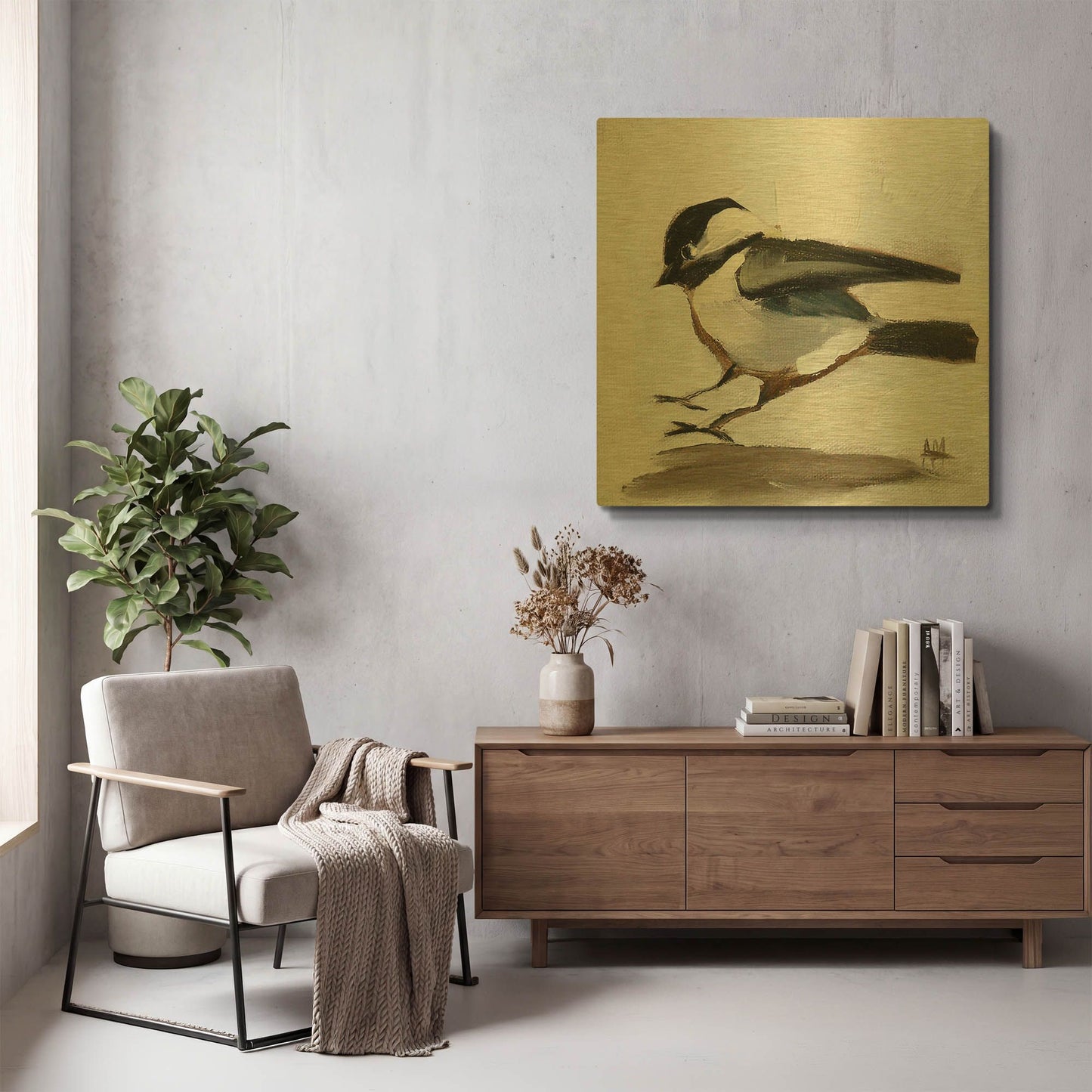 'Coming In For A Landing' By Angela Missman Gold Metal Wall Art