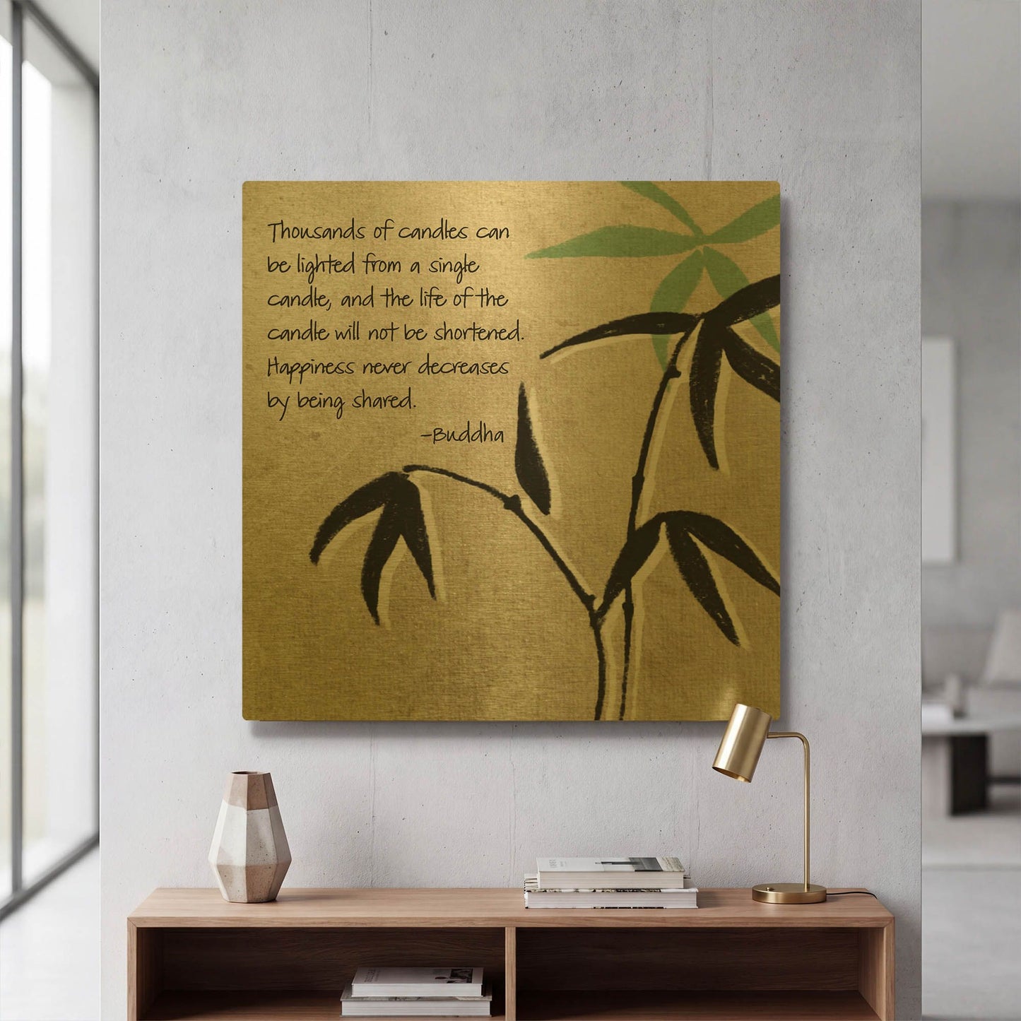 'Happiness' By Linda Woods Gold Metal Wall Art