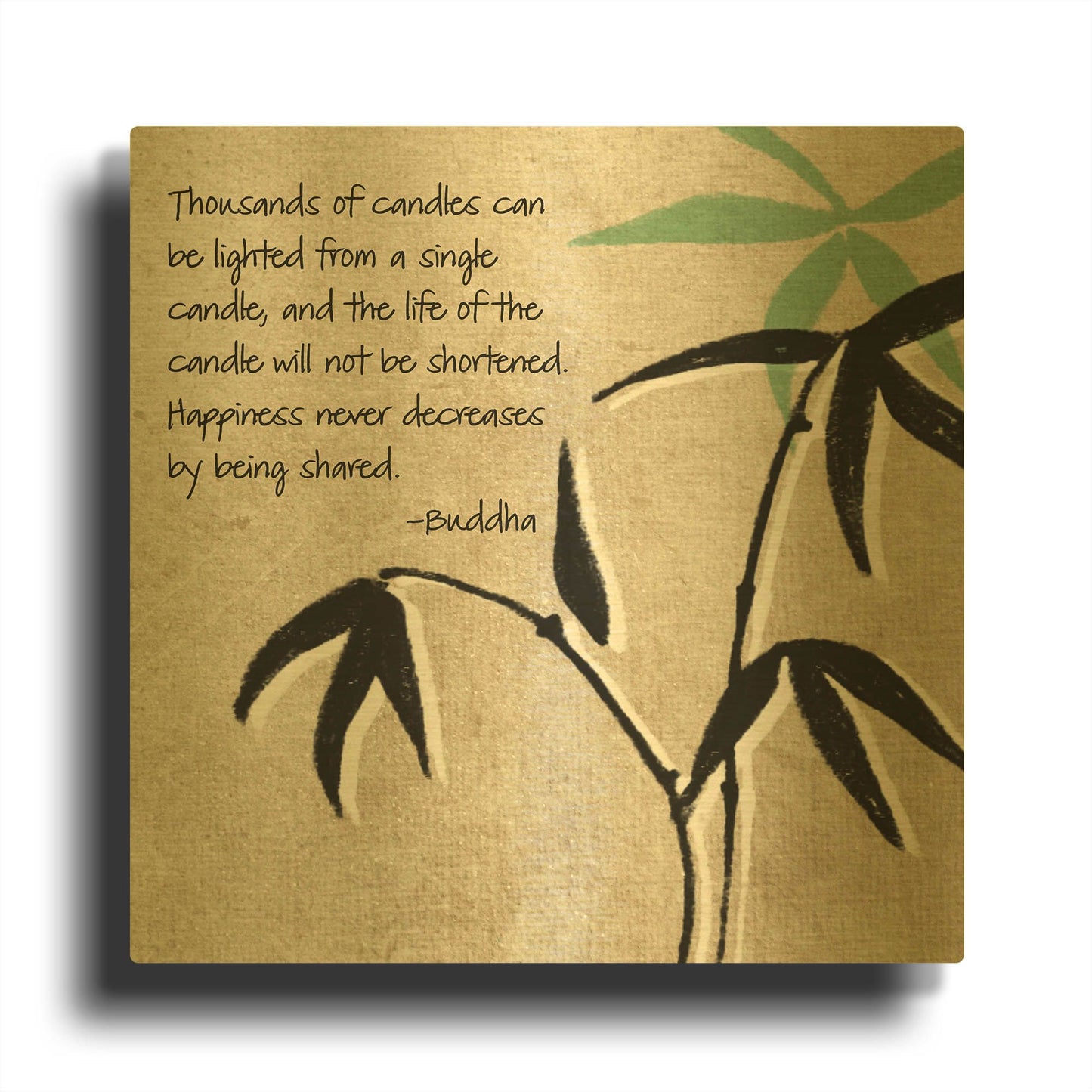 'Happiness' By Linda Woods Gold Metal Wall Art
