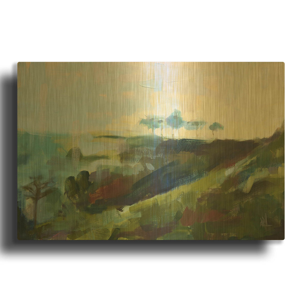 'India No 7' By Angela Missman Gold Metal Wall Art
