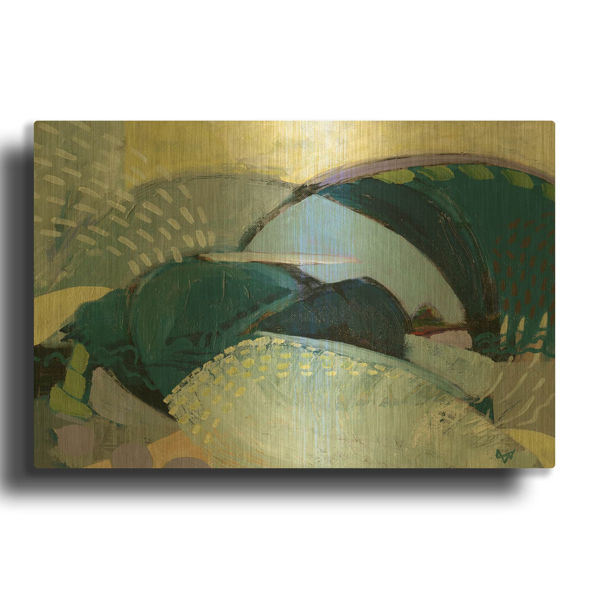 'Bless The Ships at Sea' By Ann Thompson Gold Metal Wall Art
