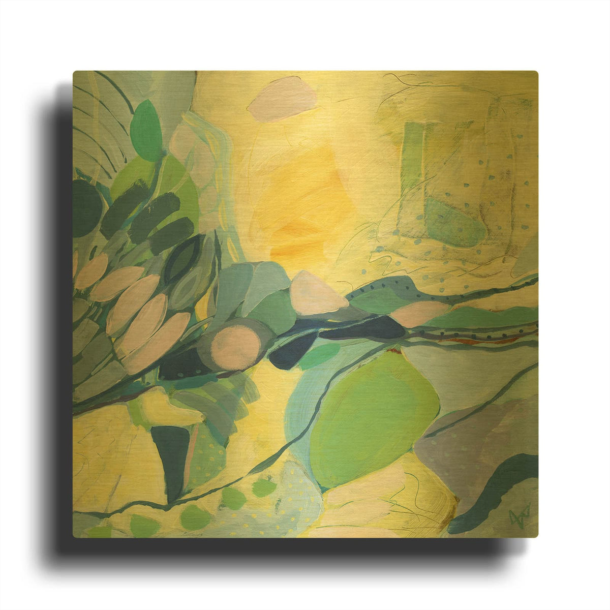 'Elsewhere' By Ann Thompson Gold Metal Wall Art