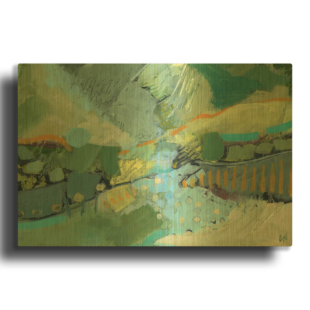 'Fog Likely' By Ann Thompson Gold Metal Wall Art