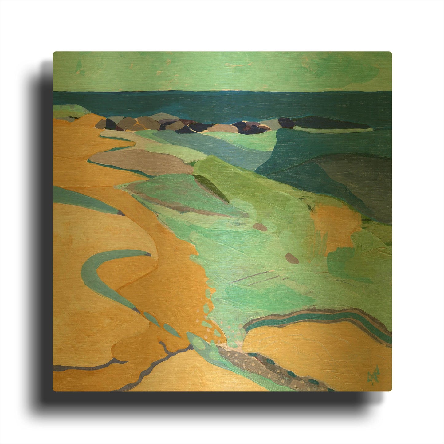 'Seaside' By Ann Thompson Nemcosky Gold Metal Wall Art