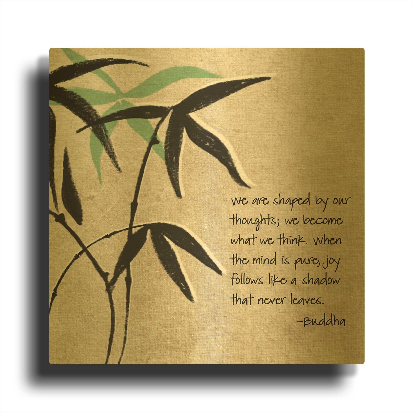 'Joy Follows' By Linda Woods Gold Metal Wall Art