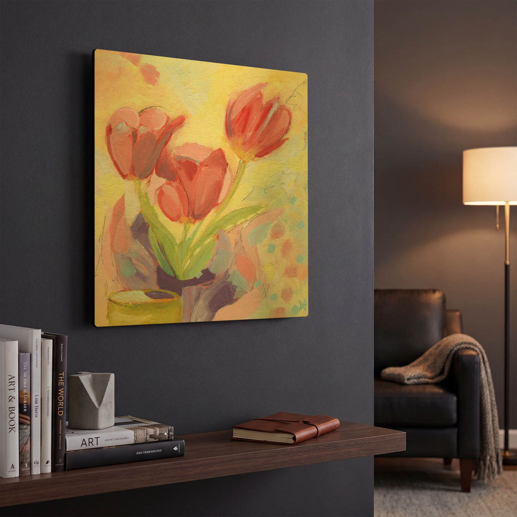 'Tulips No 3' By Ann Thompson Nemcosky Gold Metal Wall Art