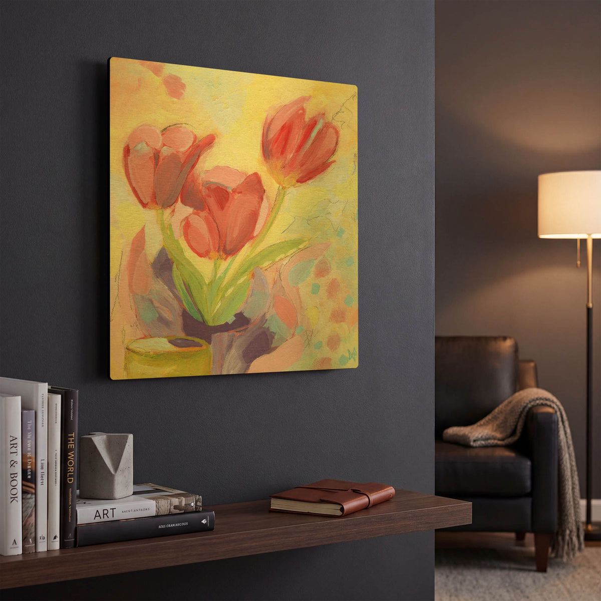 'Tulips No 3' By Ann Thompson Nemcosky Gold Metal Wall Art