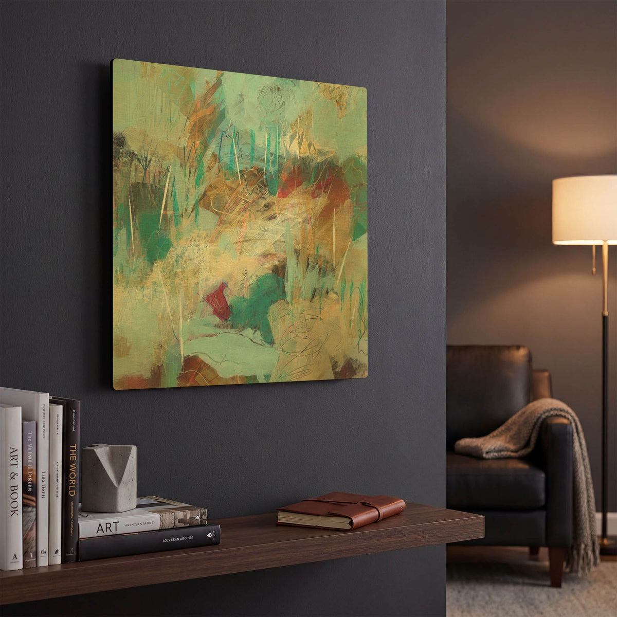 'Field Notes No 9' By Ann Thompson Nemcosky Gold Metal Wall Art