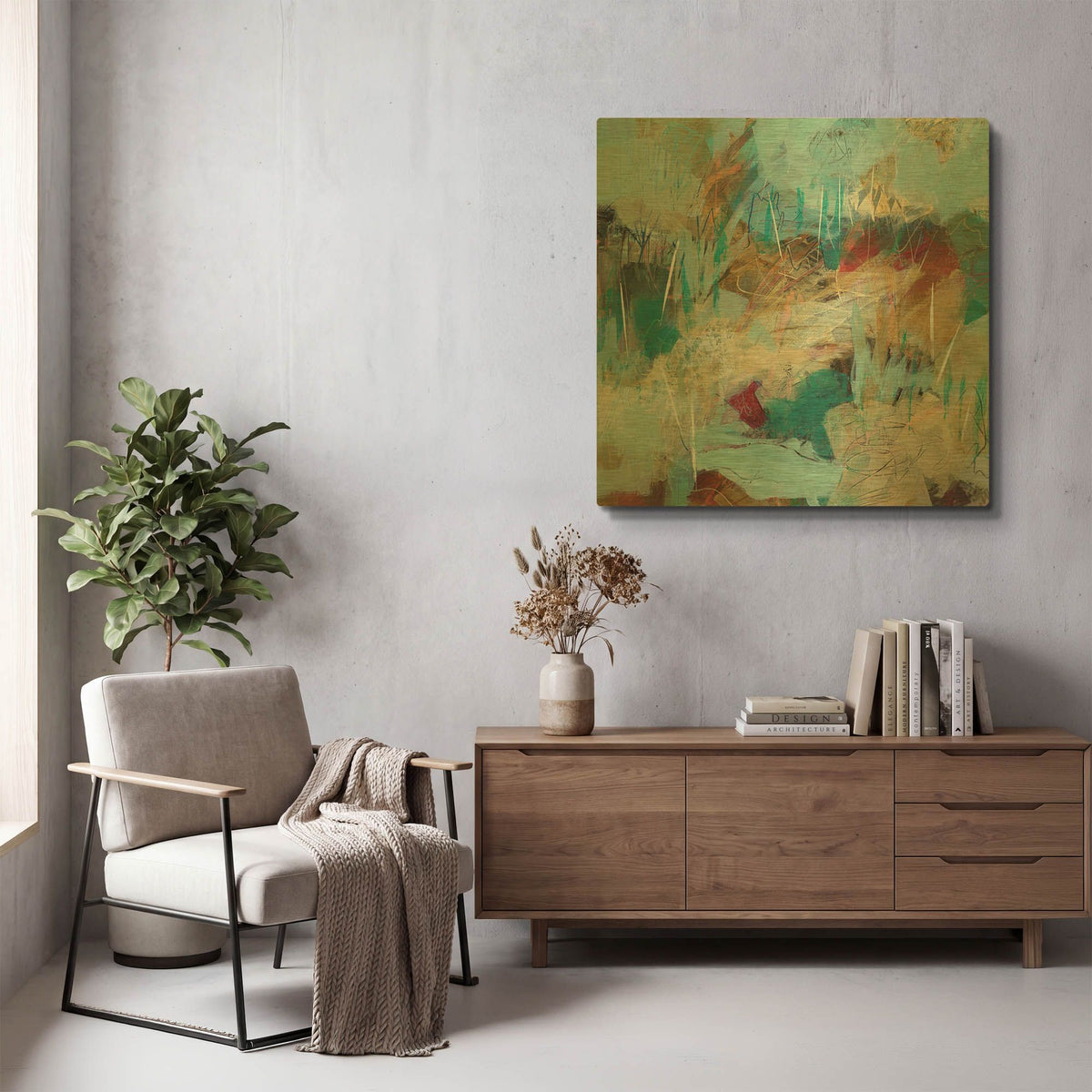 'Field Notes No 9' By Ann Thompson Nemcosky Gold Metal Wall Art