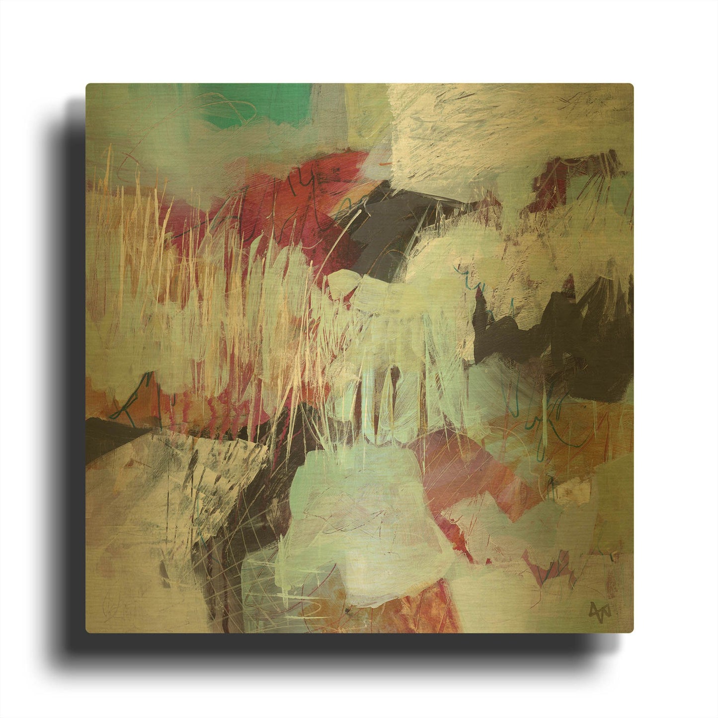 'Field Notes No 10' By Ann Thompson Nemcosky Gold Metal Wall Art