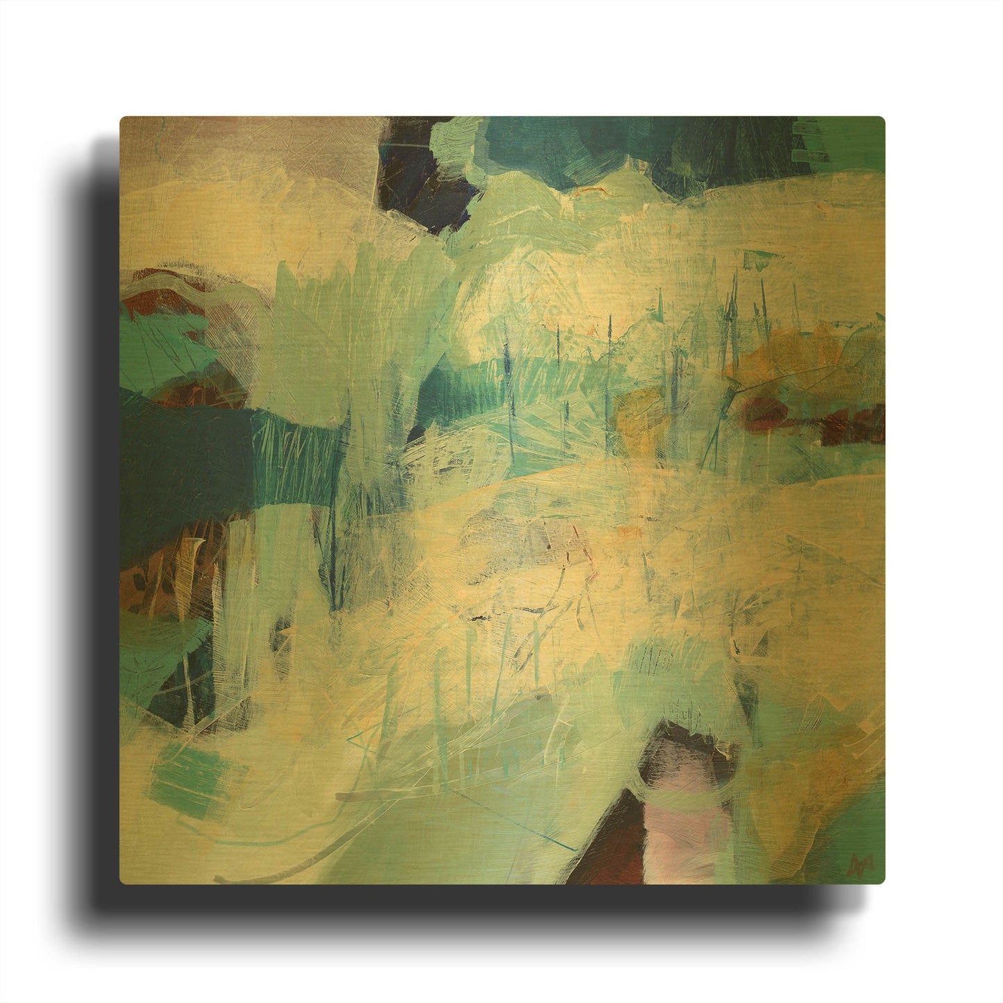 'Field Notes No 12' By Ann Thompson Nemcosky Gold Metal Wall Art