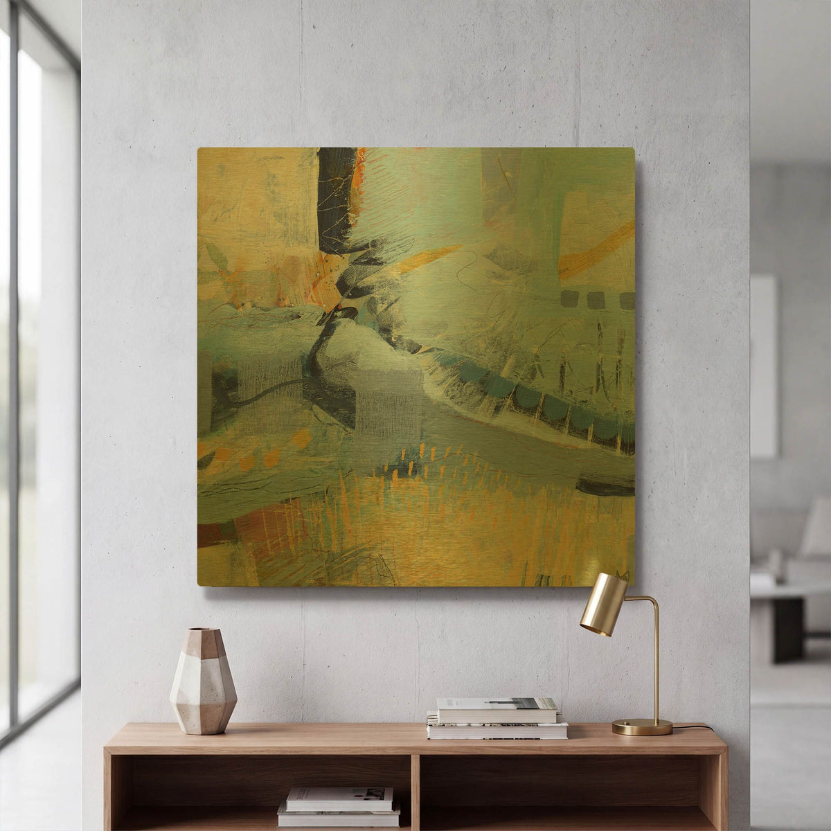 'Stream' By Ann Thompson Nemcosky Gold Metal Wall Art
