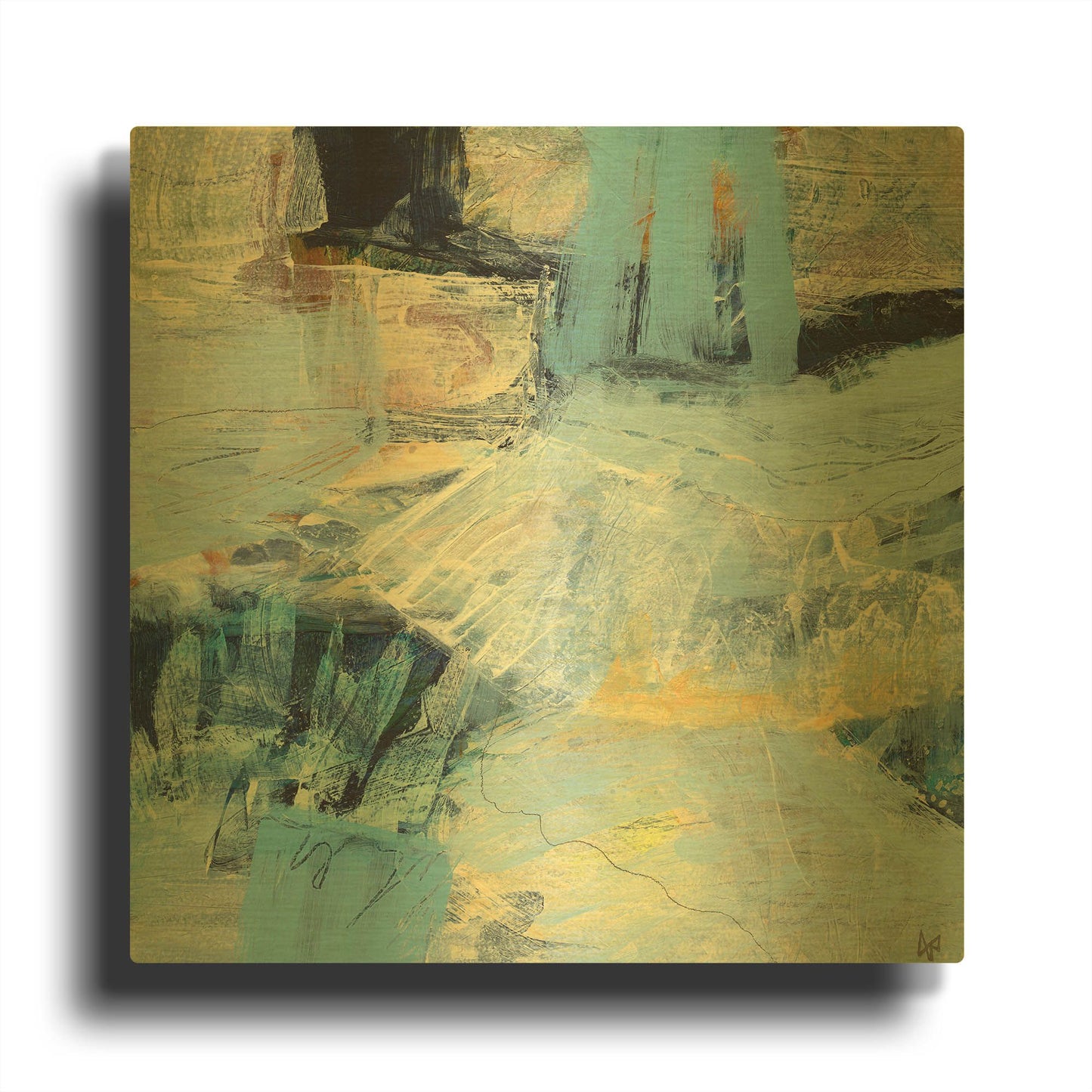 'Tideline No 2' By Ann Thompson Nemcosky Gold Metal Wall Art