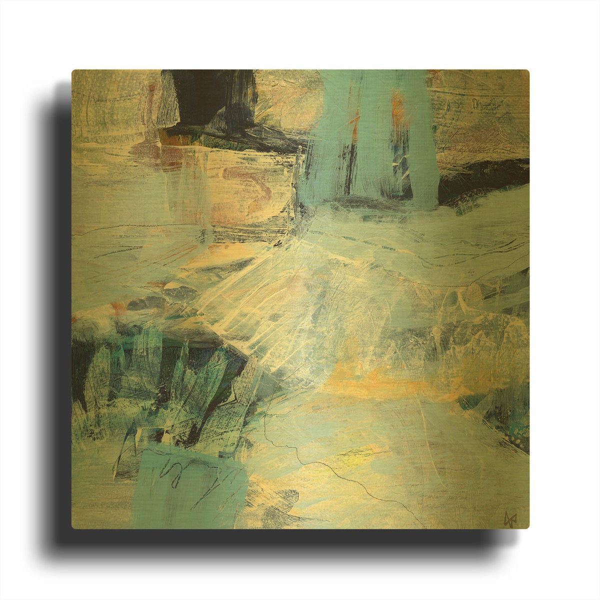 'Tideline No 2' By Ann Thompson Nemcosky Gold Metal Wall Art
