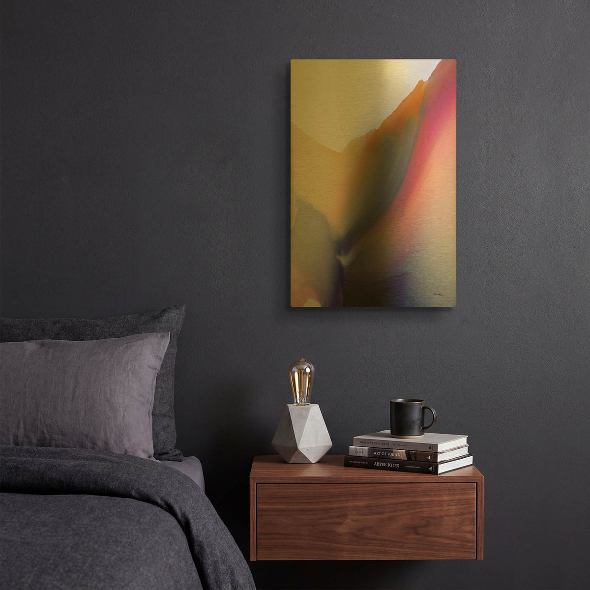 'Being 02A' By Bassmi Ibrahim Gold Metal Wall Art