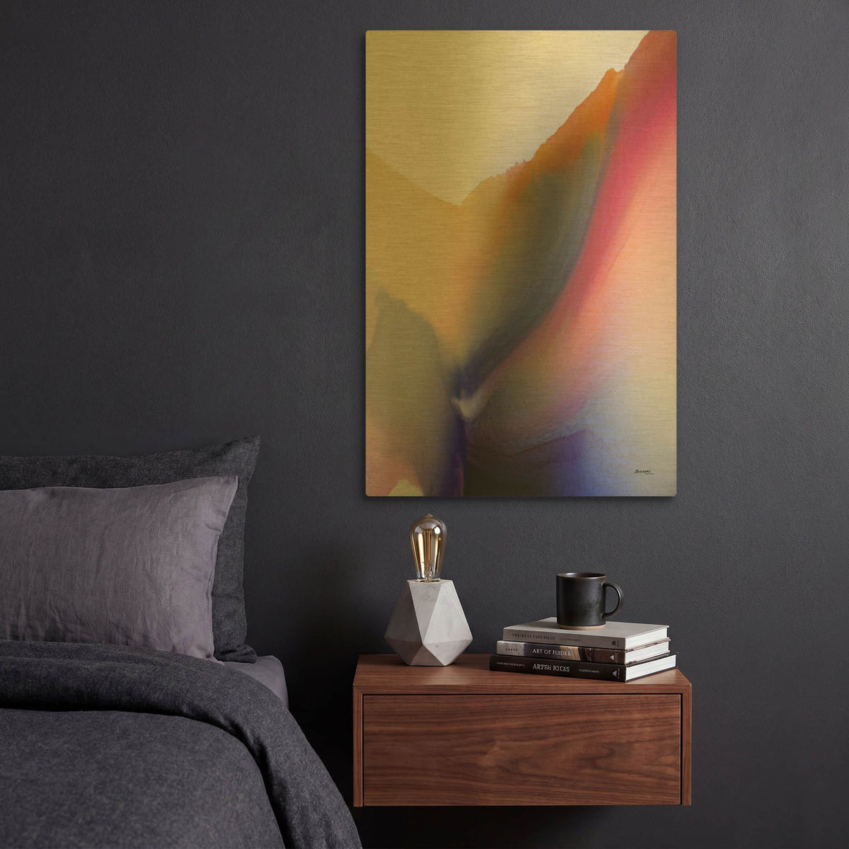 'Being 02A' By Bassmi Ibrahim Gold Metal Wall Art