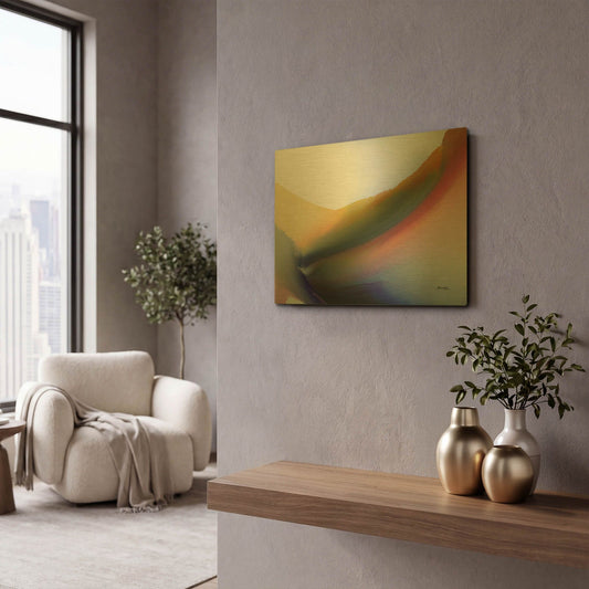 'Being 02B' By Bassmi Ibrahim Gold Metal Wall Art