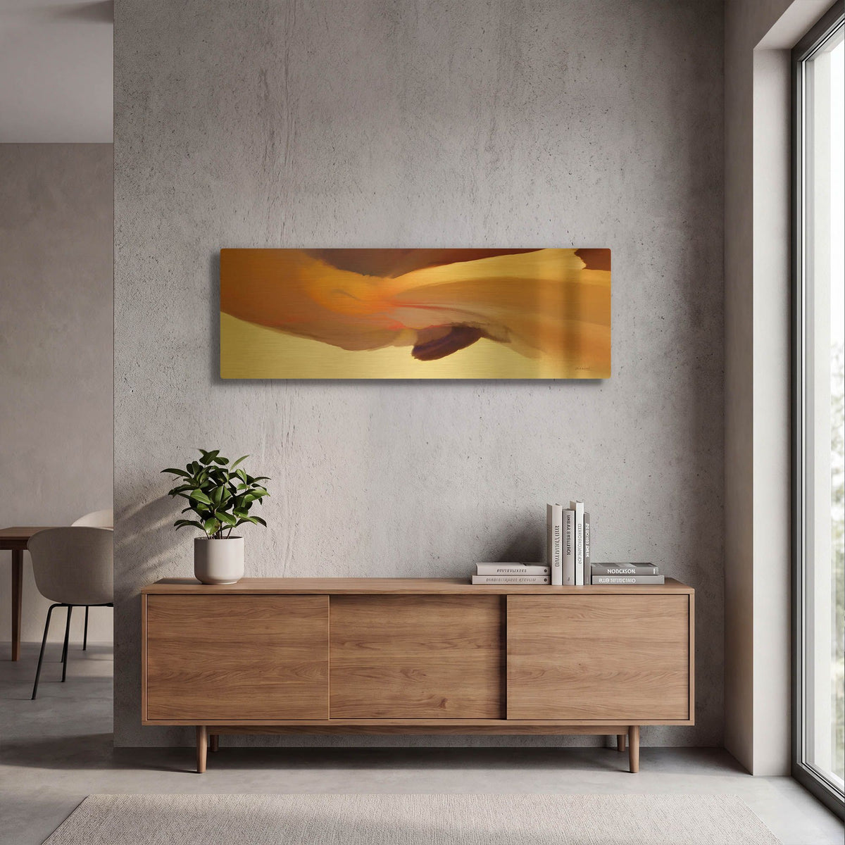'Embrace 1' By Bassmi Ibrahim Gold Metal Wall Art