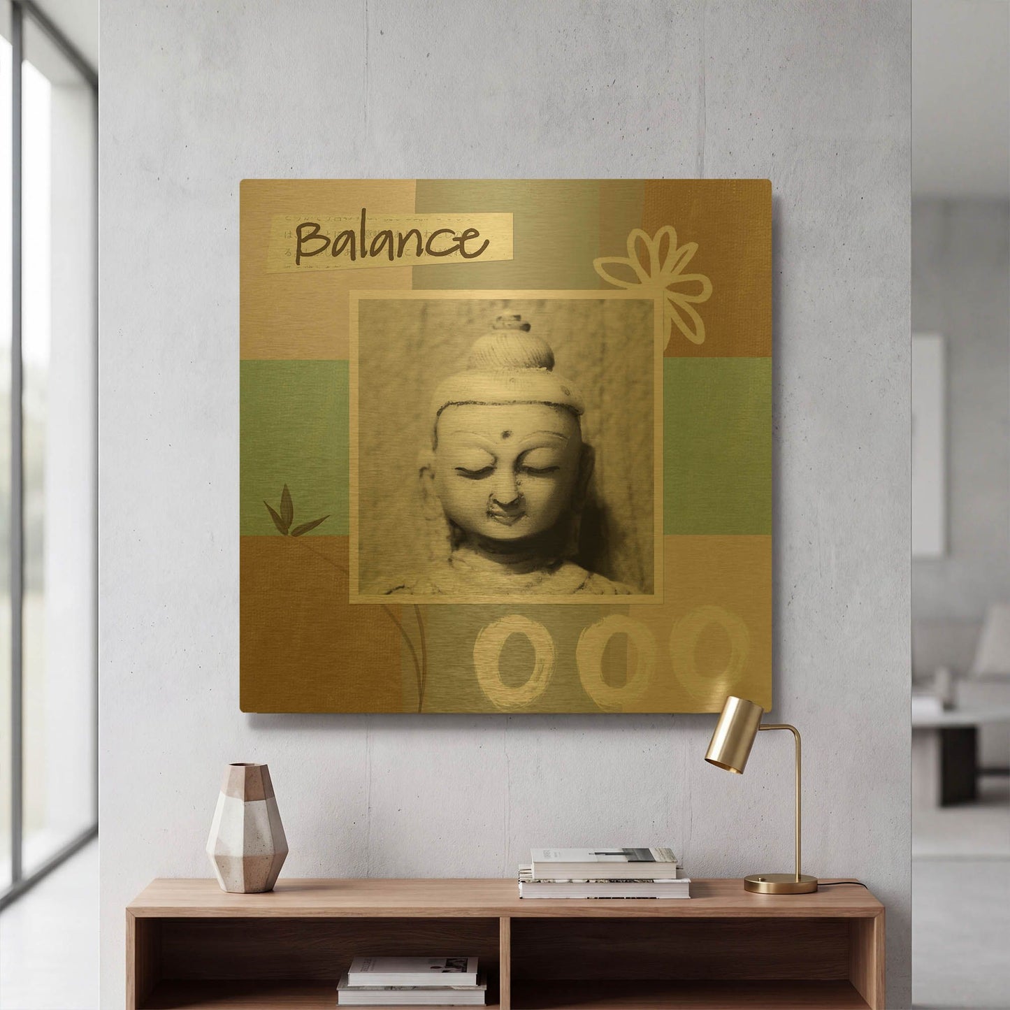 'Balance' By Linda Woods Gold Metal Wall Art