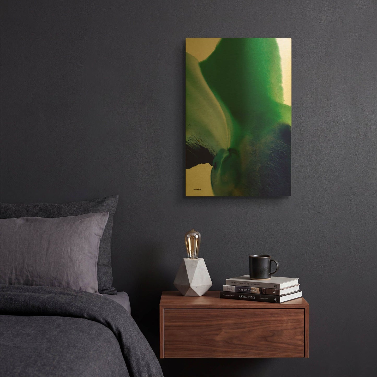 'Flora 6' By Bassmi Ibrahim Gold Metal Wall Art