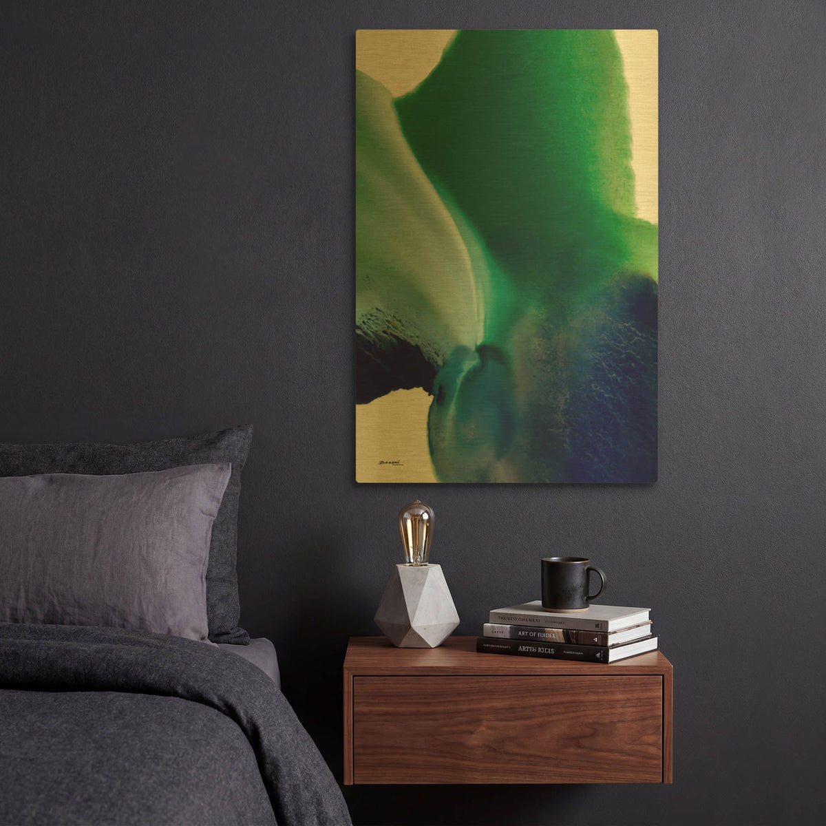 'Flora 6' By Bassmi Ibrahim Gold Metal Wall Art