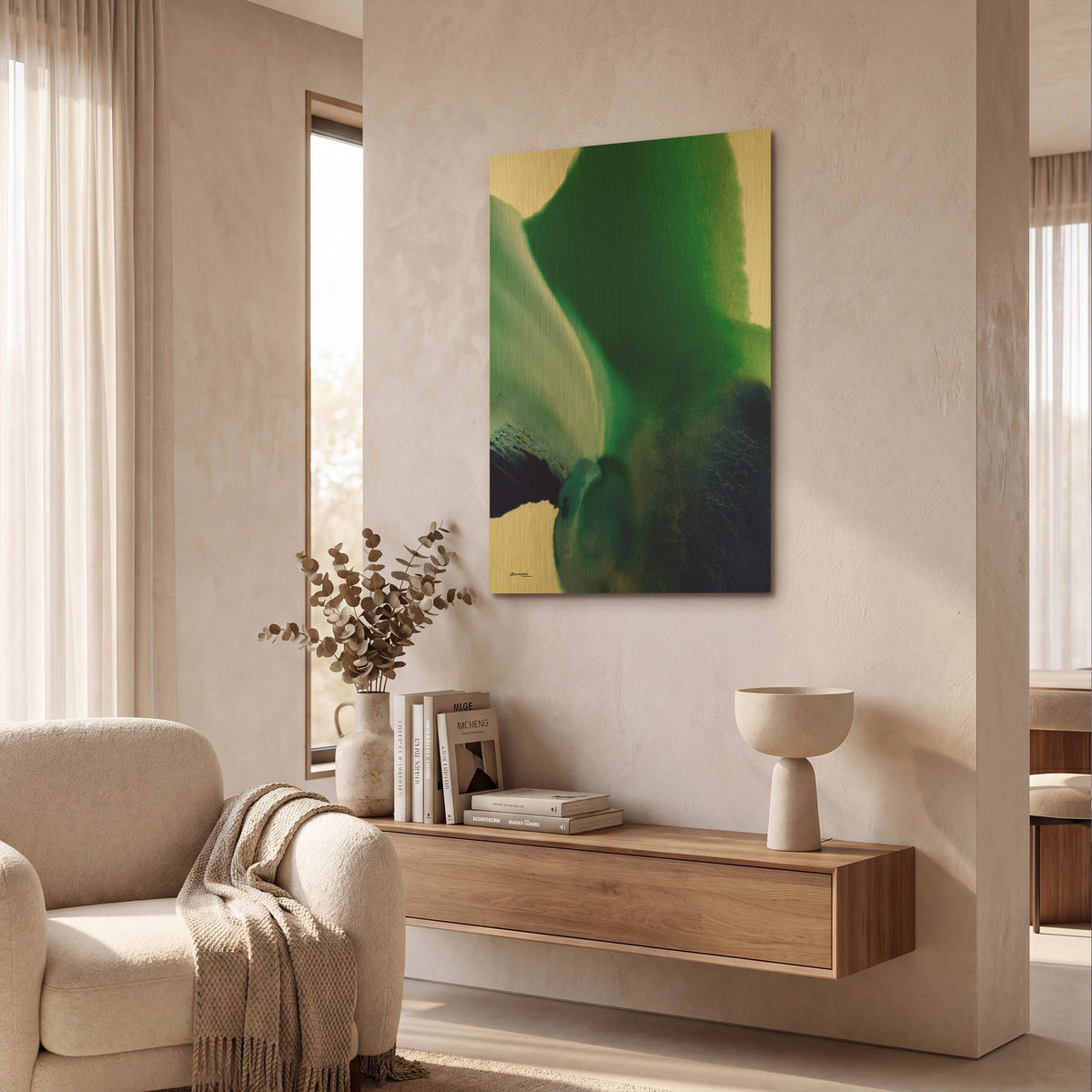 'Flora 6' By Bassmi Ibrahim Gold Metal Wall Art
