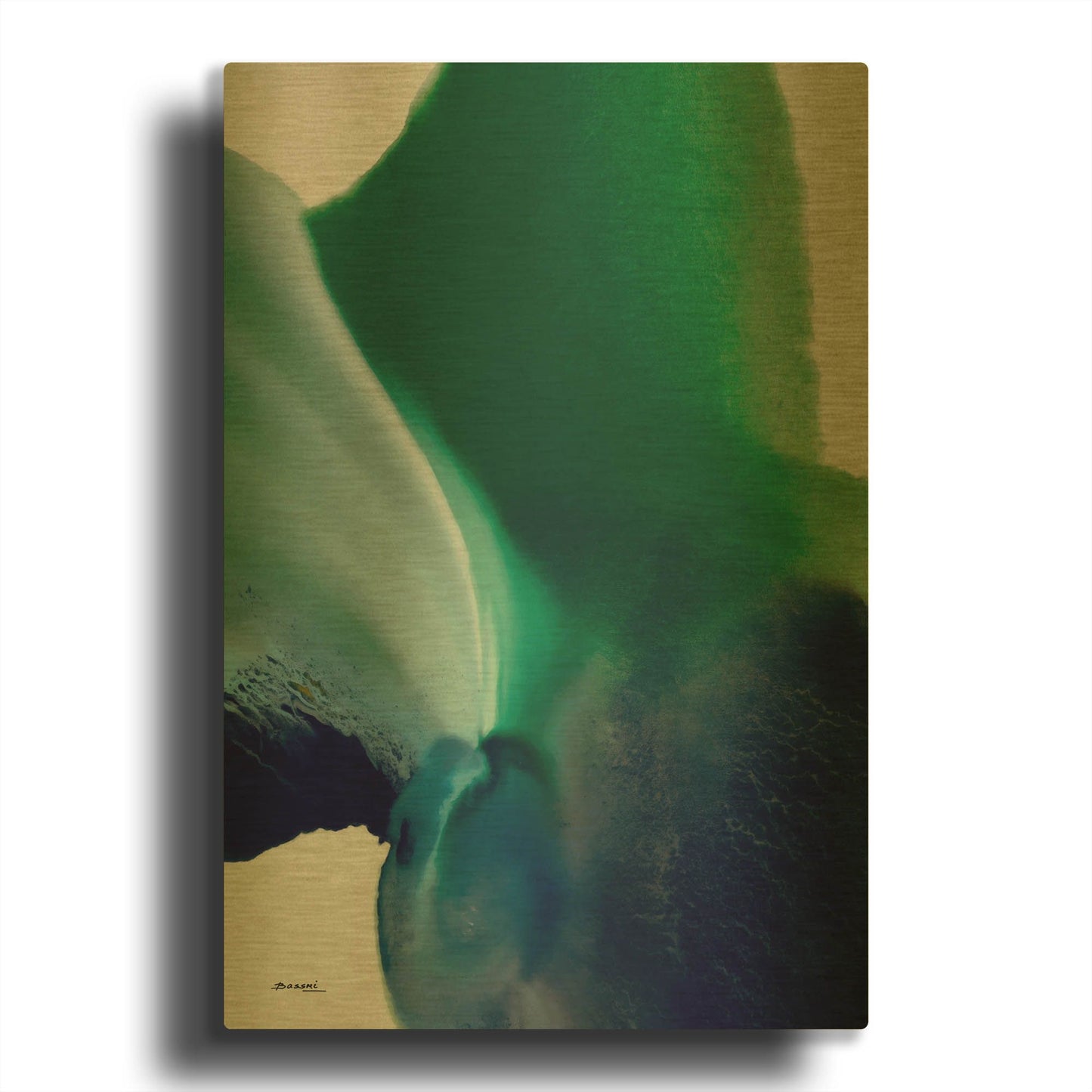 'Flora 6' By Bassmi Ibrahim Gold Metal Wall Art