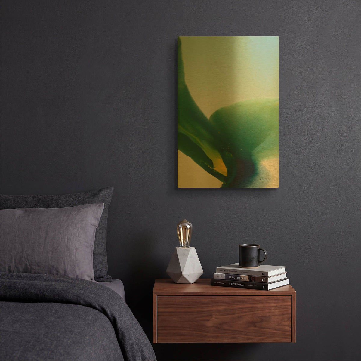 'Flora 9' By Bassmi Ibrahim Gold Metal Wall Art