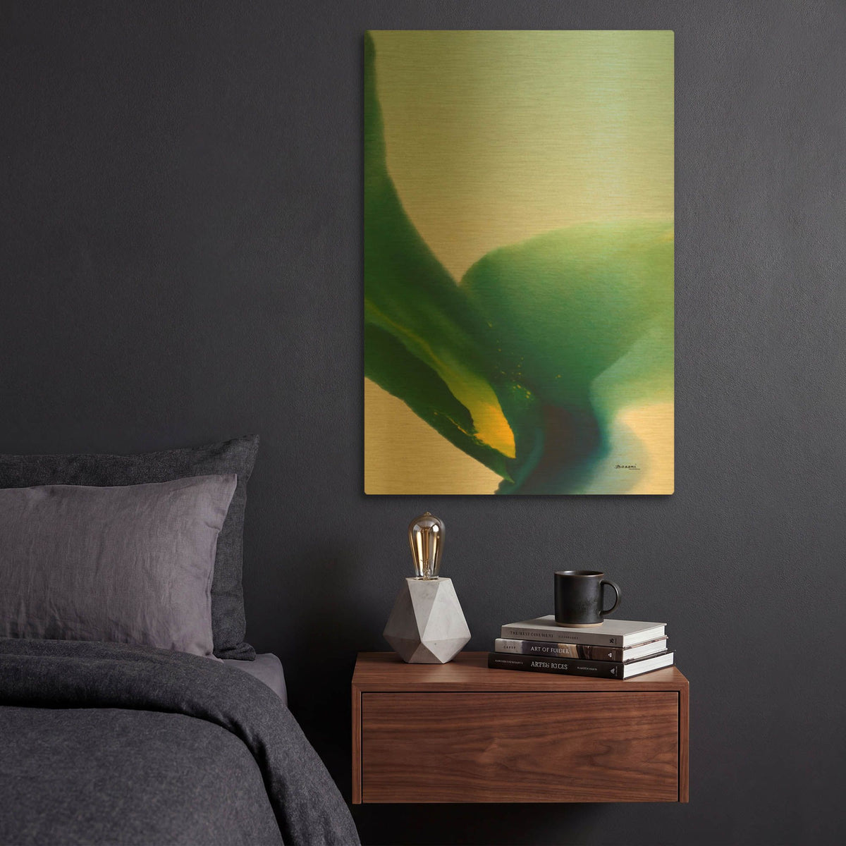 'Flora 9' By Bassmi Ibrahim Gold Metal Wall Art