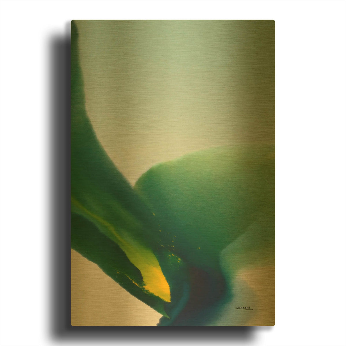 'Flora 9' By Bassmi Ibrahim Gold Metal Wall Art