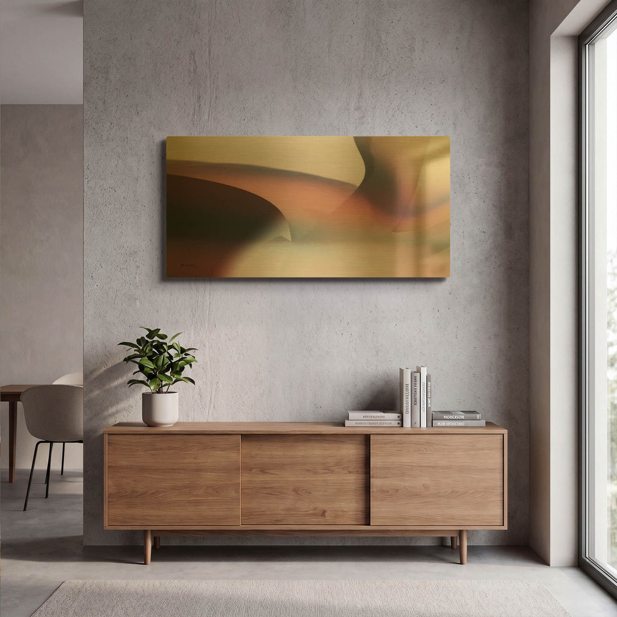 'Movement 1' By Bassmi Ibrahim Gold Metal Wall Art