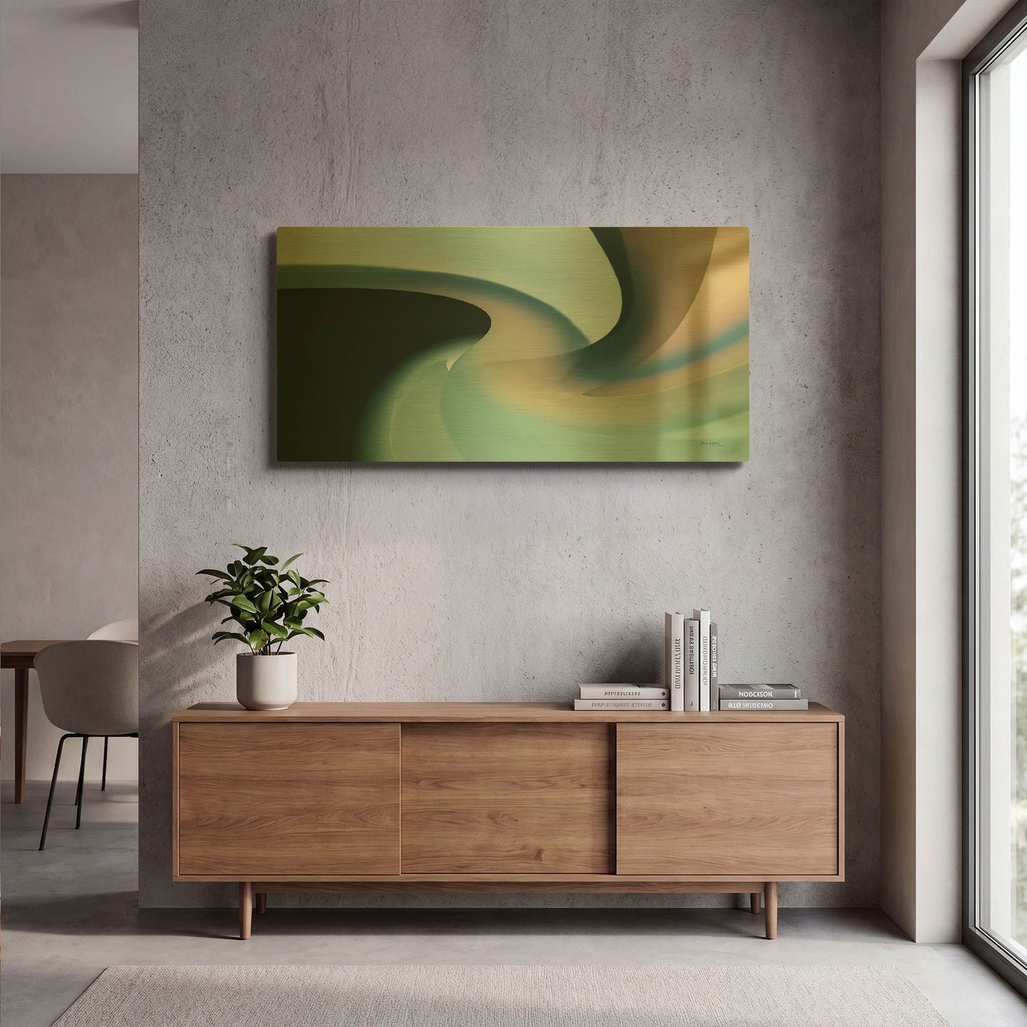 'Movement 2' By Bassmi Ibrahim Gold Metal Wall Art