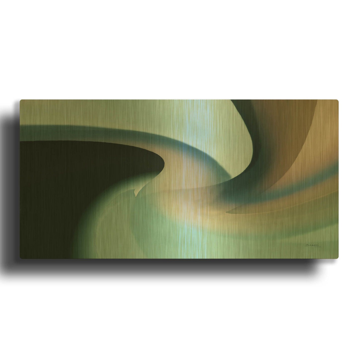 'Movement 2' By Bassmi Ibrahim Gold Metal Wall Art