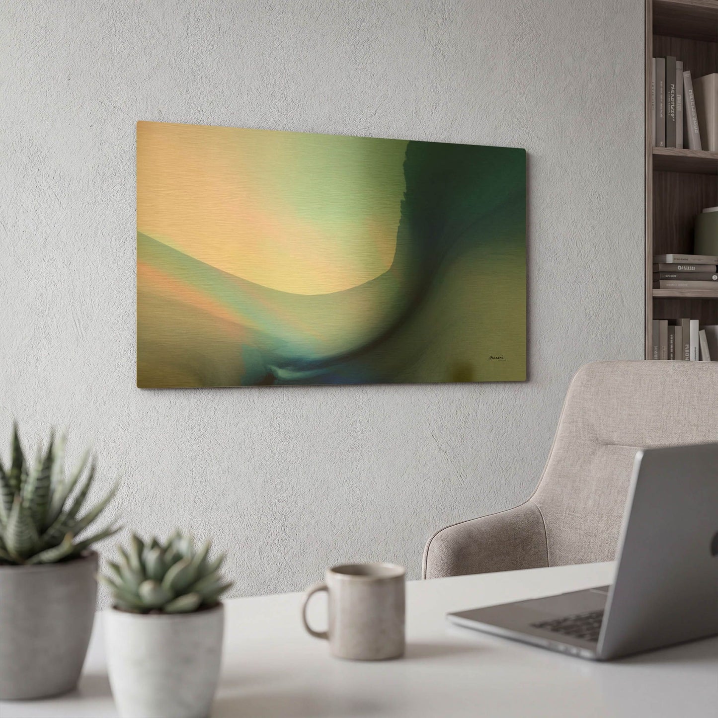 'Ocean Vibes 1' By Bassmi Ibrahim Gold Metal Wall Art