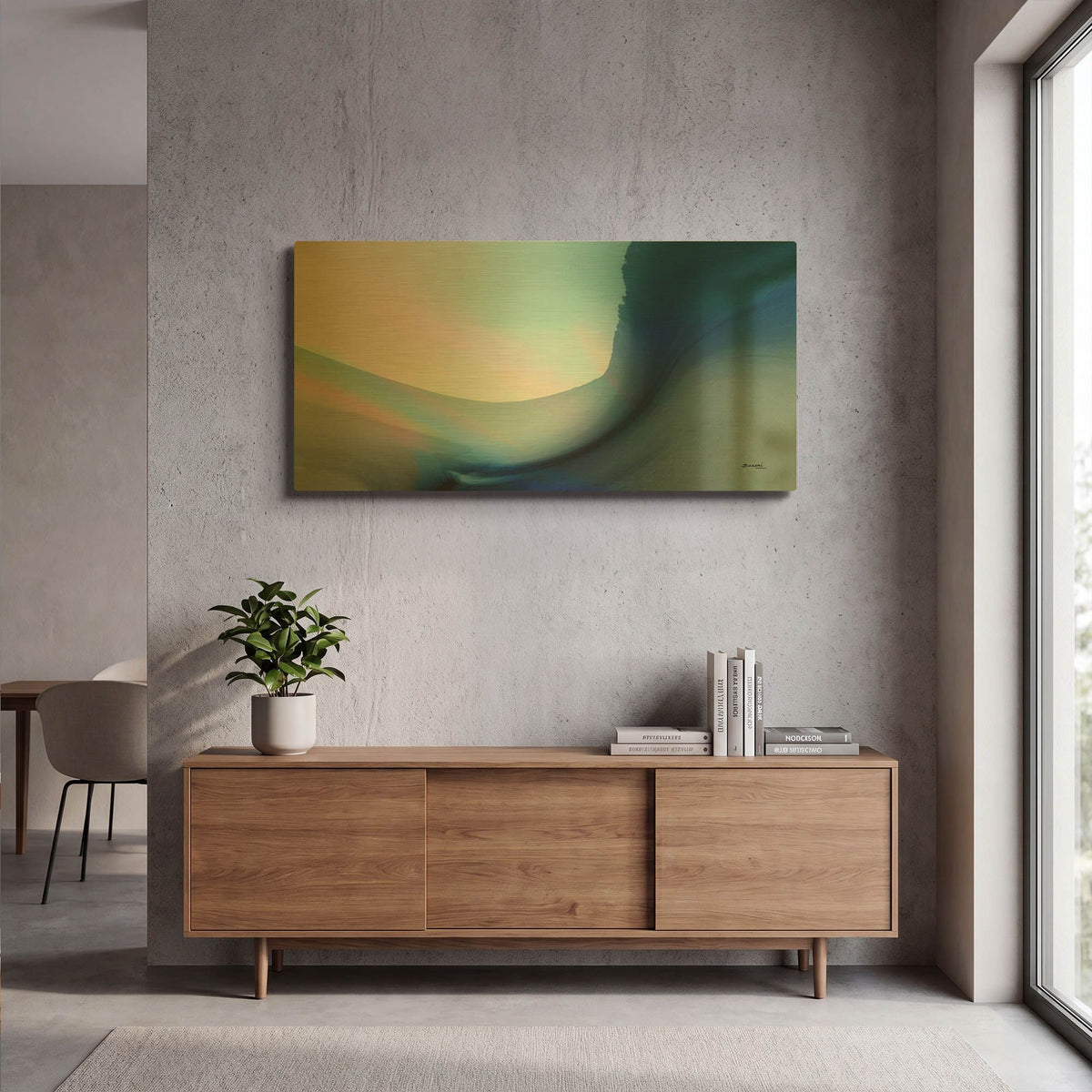 'Ocean Vibes 1' By Bassmi Ibrahim Gold Metal Wall Art