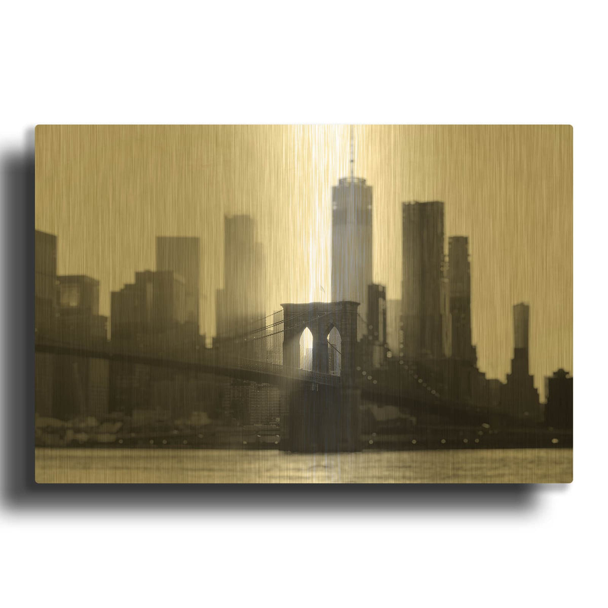 'New York 1' By Carina Okula Gold Metal Wall Art