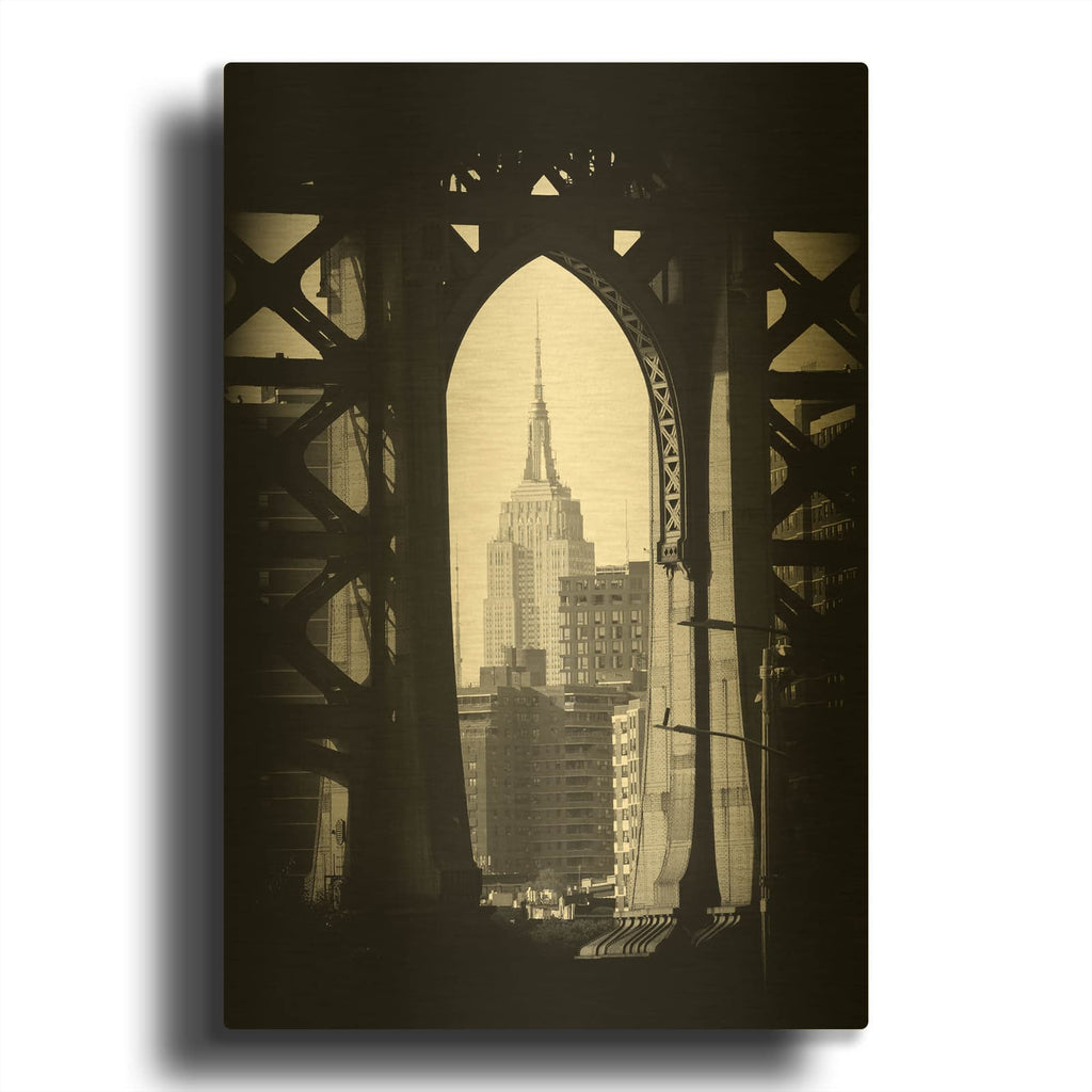 'New York 2' By Carina Okula Gold Metal Wall Art
