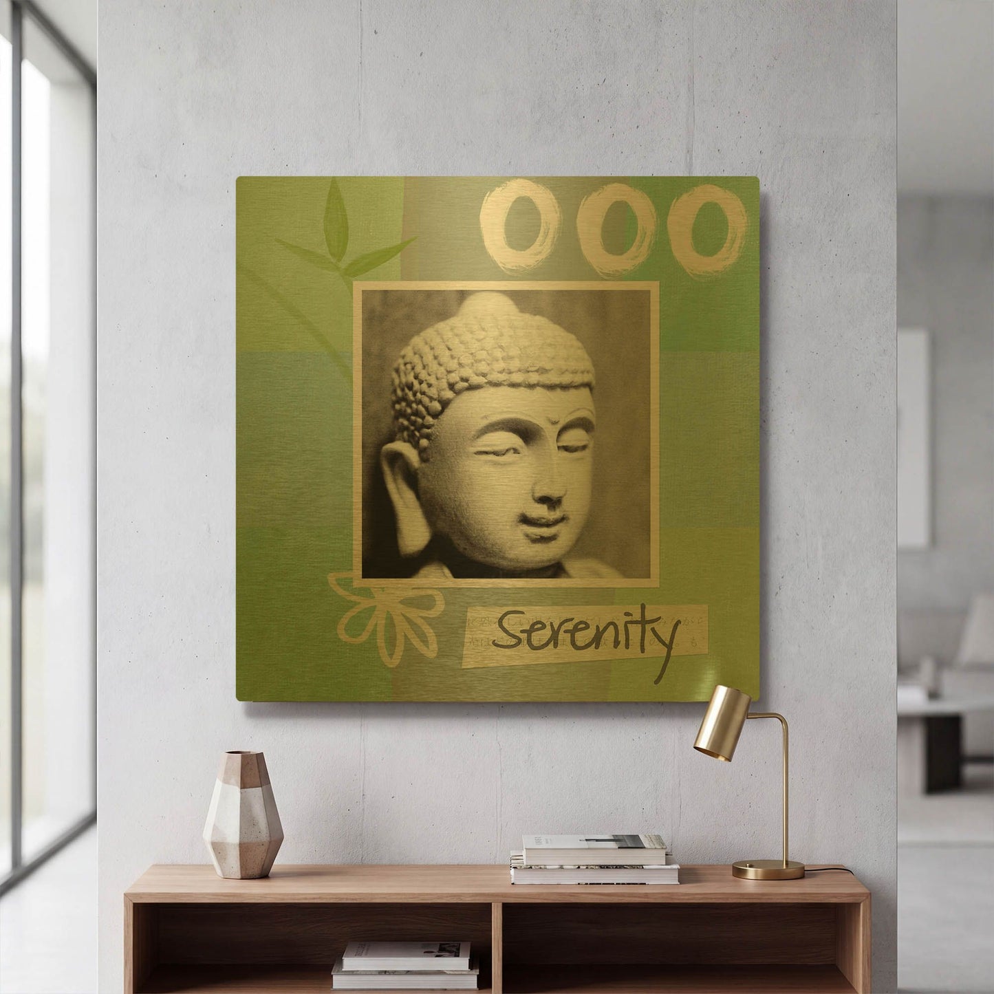 'Serenity' By Linda Woods Gold Metal Wall Art