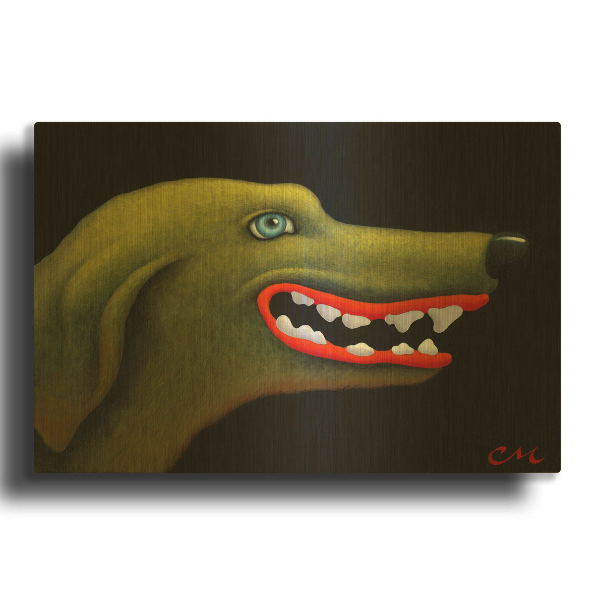 'Good Dog' By Chris Miles Gold Metal Wall Art