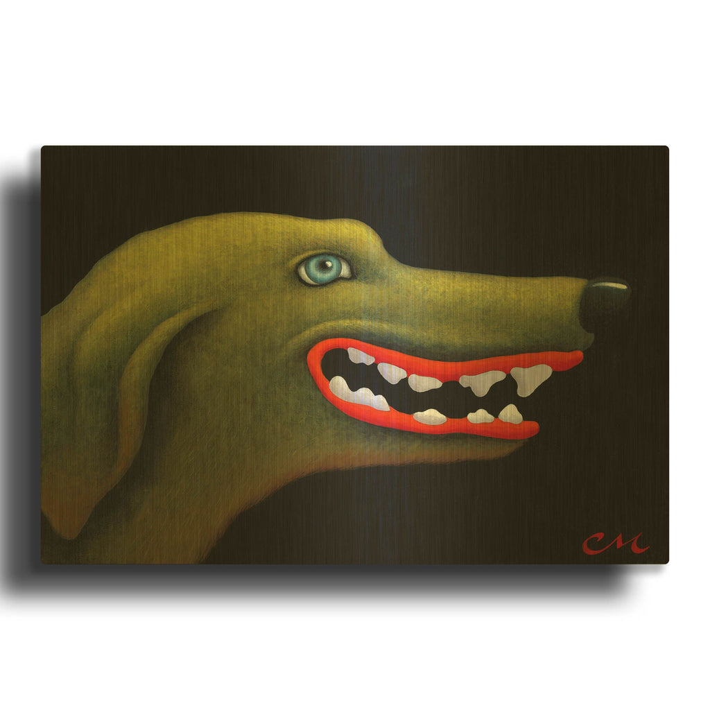 'Good Dog' By Chris Miles Gold Metal Wall Art