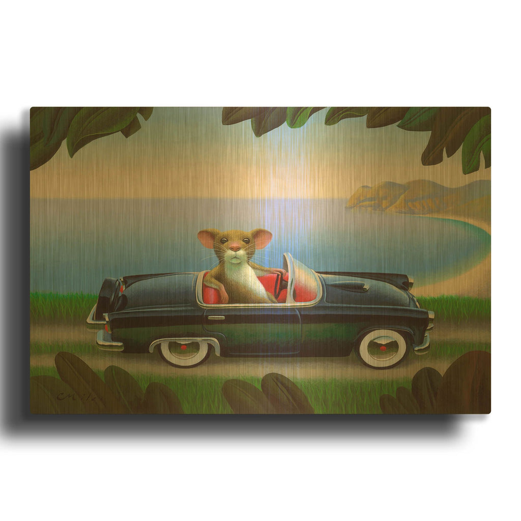 'Mouster' By Chris Miles Gold Metal Wall Art