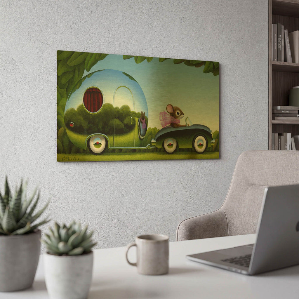 'Touring' By Chris Miles Gold Metal Wall Art
